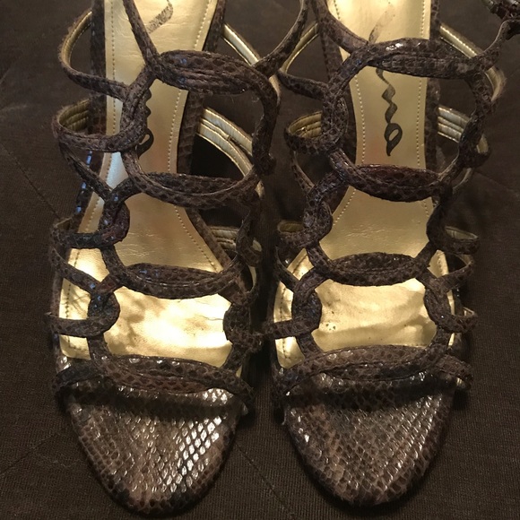 Nina brown snake skin heels - Picture 2 of 4